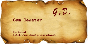 Gam Demeter névjegykártya